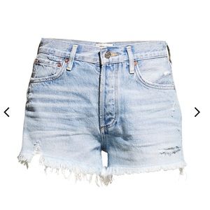 AGOLDE NWT Parker Vintage Frayed-Hem Denim Shorts size 30